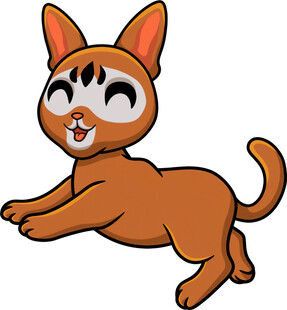 跳跃的卡通小猫