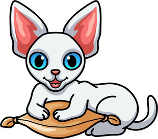 趴着的可爱卡通小白狗