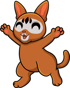 跳舞的卡通小猫