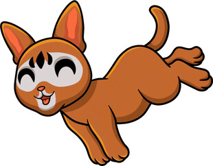 跳跃的可爱卡通小猫