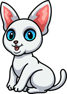 可爱卡通小白猫