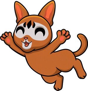 跳跃的可爱卡通小猫