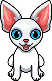可爱卡通白狗
