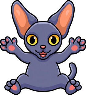 可爱蓝猫张开双手萌态