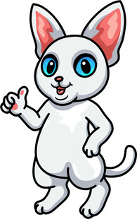 可爱白猫咪俏皮打招呼