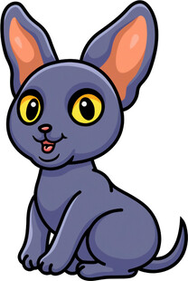 可爱紫色卡通小猫