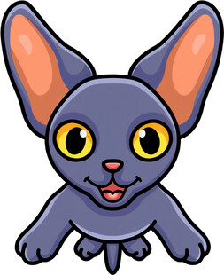 可爱紫色大耳卡通小猫