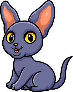 可爱紫色小猫卡通形象