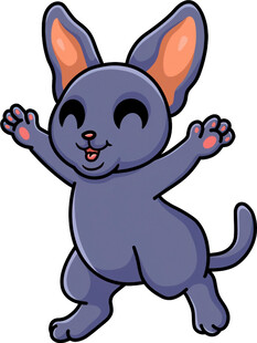 可爱紫猫欢快舞动