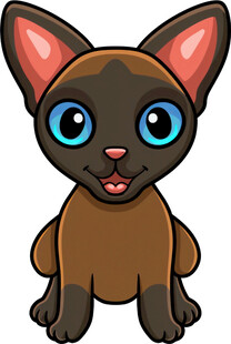 可爱黑毛小猫卡通形象