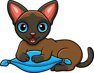 趴着的可爱棕色猫咪