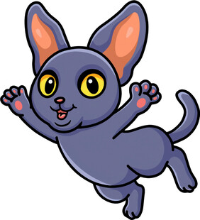 跳跃的紫色小猫