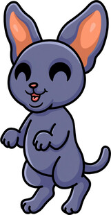 可爱蓝色卡通袋鼠形象