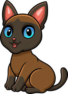 可爱棕色卡通猫咪形象