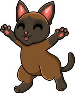 可爱棕色小猫欢快舞动