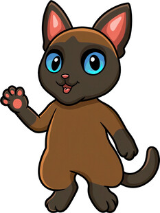 可爱猫咪卡通形象打招呼