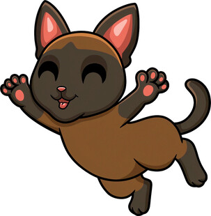 跳跃的可爱黑猫