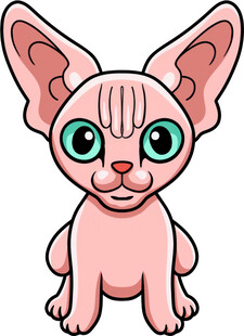 可爱无毛猫卡通形象