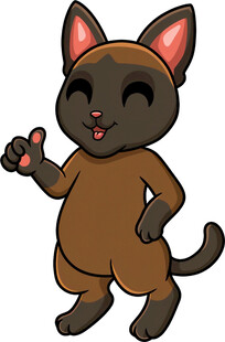 可爱拟人小猫俏皮招手