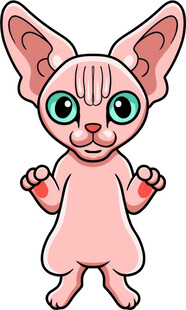可爱粉色卡通小猫形象