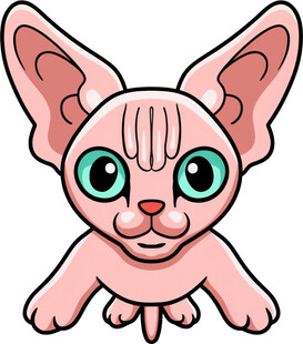 可爱无毛猫卡通形象