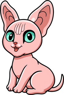 可爱无毛猫卡通形象