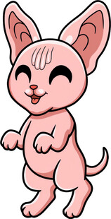 可爱粉色卡通小猫形象