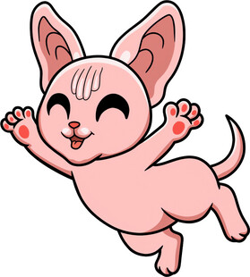 跳跃的可爱粉色小猫