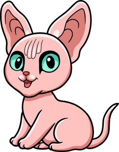 可爱无毛小猫卡通形象