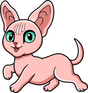 可爱粉色小猫欢快奔跑