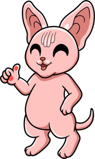 可爱卡通小猫竖大拇指