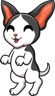 可爱卡通小狗欢快站立