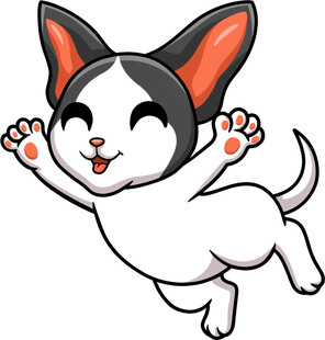 跳跃的萌趣小狗