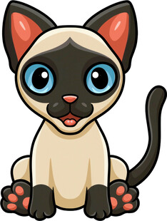 可爱暹罗猫卡通形象