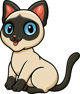可爱暹罗猫卡通形象