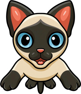 可爱暹罗猫卡通形象