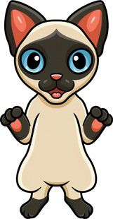 可爱站立猫咪卡通形象