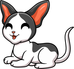 可爱黑白猫卡通形象