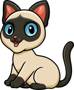 可爱暹罗猫卡通形象