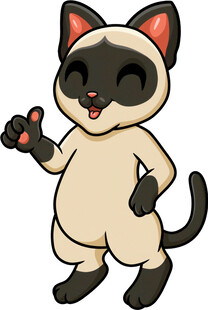 可爱暹罗猫卡通形象