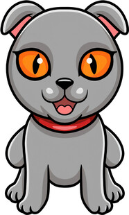 可爱灰狗卡通形象