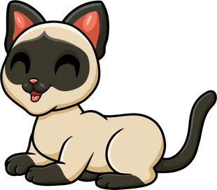 可爱暹罗猫卡通形象