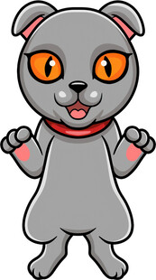 可爱灰猫卡通形象