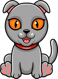 可爱灰小狗坐立