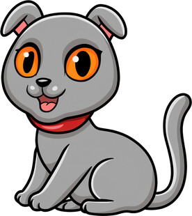 可爱灰狗卡通形象