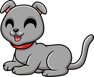 趴着的可爱灰狗