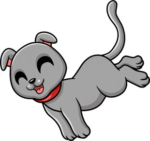 跳跃的可爱灰狗