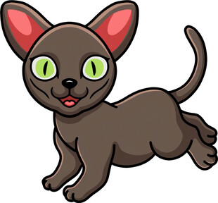 奔跑的黑猫卡通形象