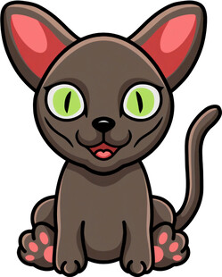 可爱黑猫卡通形象