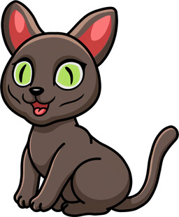 可爱黑猫卡通形象